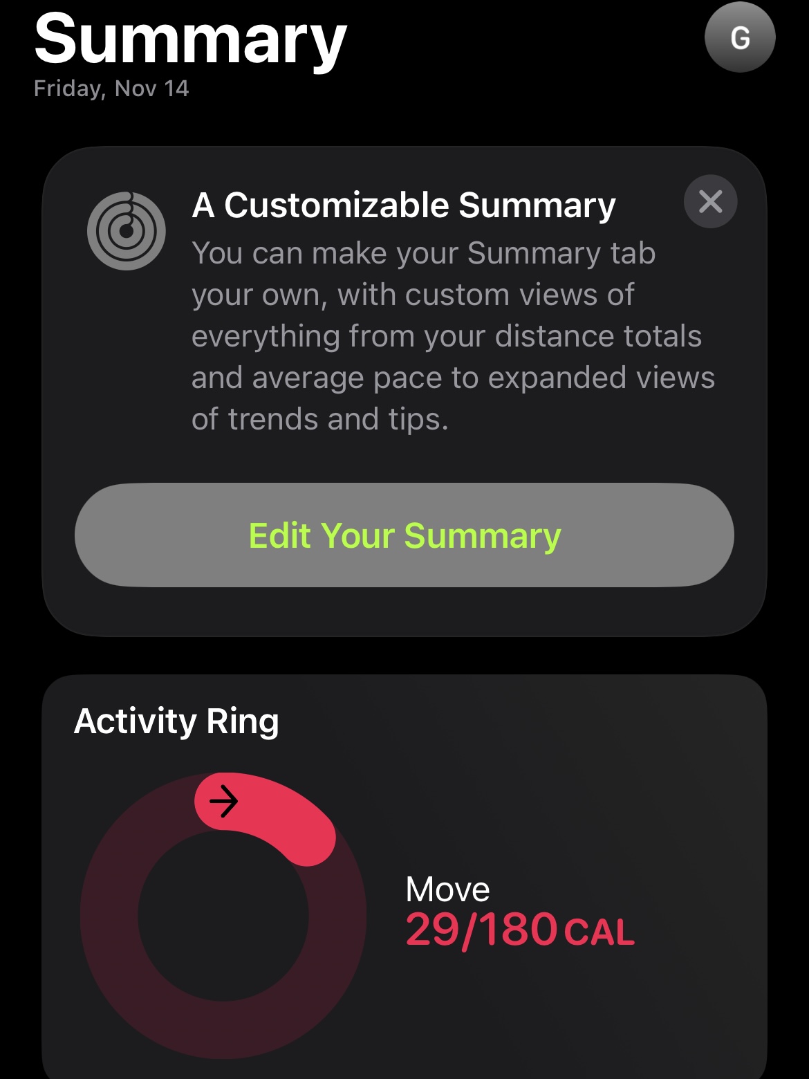 For my activity 2, I wanted to expand on our ProtoPie platform. Therefore, I did some research on workout apps that track progress or show their workout, and how much they burned, or how much they walked, etc. This is the data that you see on the app that's given to you when you have an iPhone, and it tracks your steps and your movements.