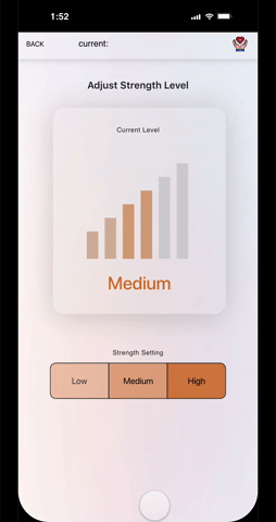 And this was our final prototype that Julie helped with. And the new design that showed the high, medium, and low so users can see what level they were at. And this showed exactly what we wanted it to show using very simple graphics. Therefore, this was our final prototype.
